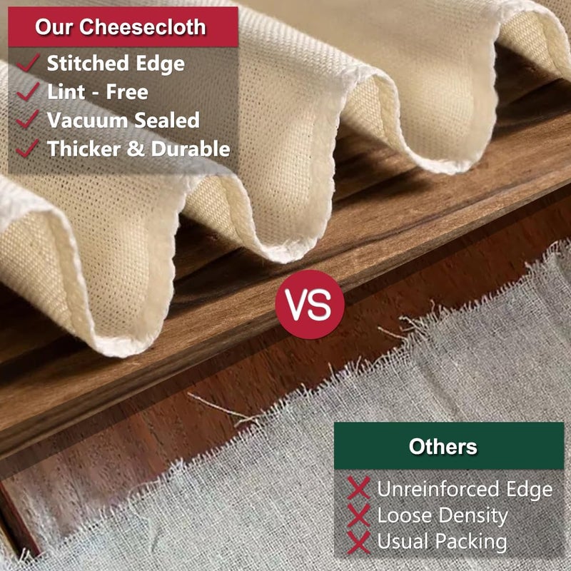 Stobeu 6Pcs Cheese Cloths,Reusable Grade 100 Cheesecloth for Straining,Ultra Fine Mesh Cheese Cloth for Cooking,20x20" Pure Unbleached Cotton Cloth Strainer for Juicing,Baking,Cheese Making - Image 3